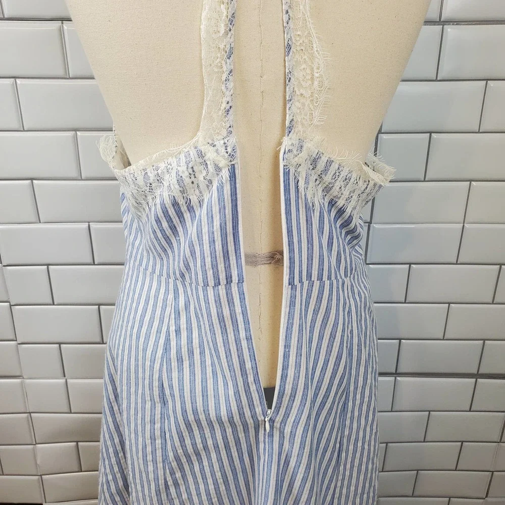 LUSH | BOUTIQUE IVY & LEO STRIPED LACE SUNDRESS SLIP DRESS WOMEN'S LARGE NWT - Picture 9 of 17